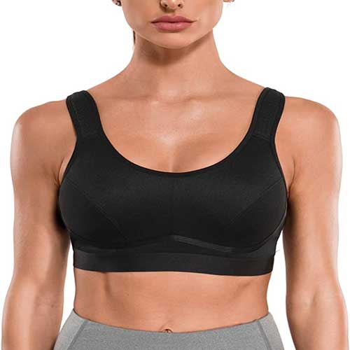 CYDREAM Women High Impact Support Sports Bra Wirefree Bounce Control Workout Fitness Adjustable Straps Hook Closure No Bounce Sports Bra For Large Bust