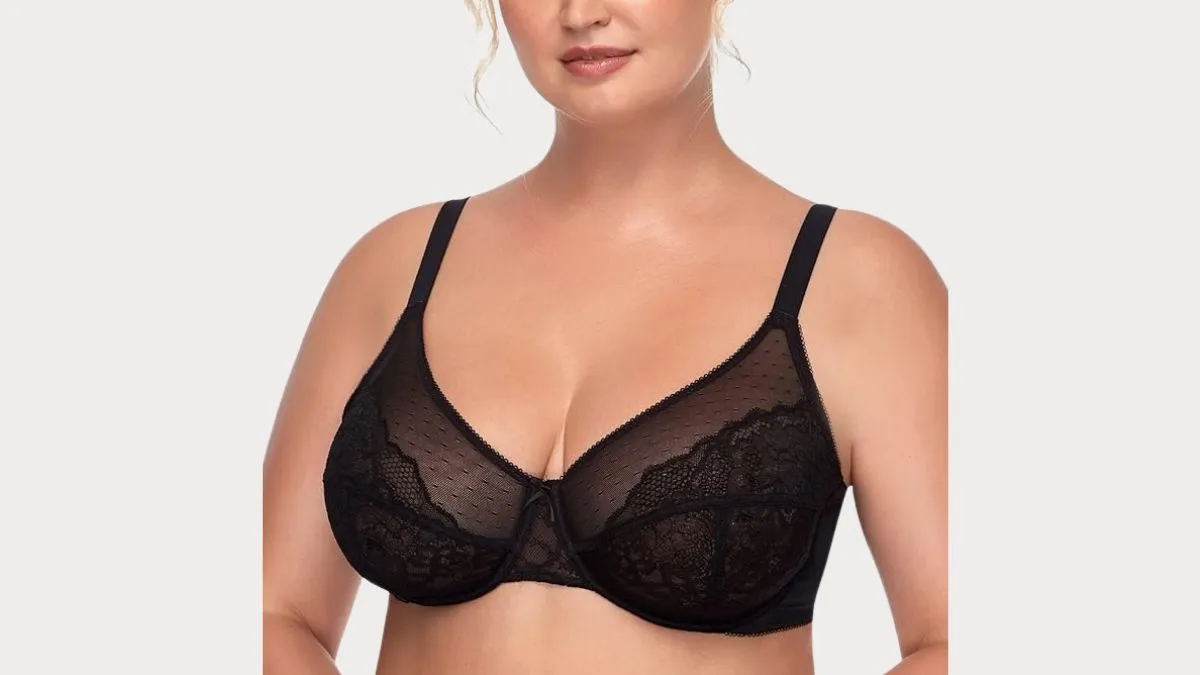 HSIA Minimizer Bras for Women Full Coverage Underwire Bras Plus Size,Lifting Lace Bra for Heavy Breast